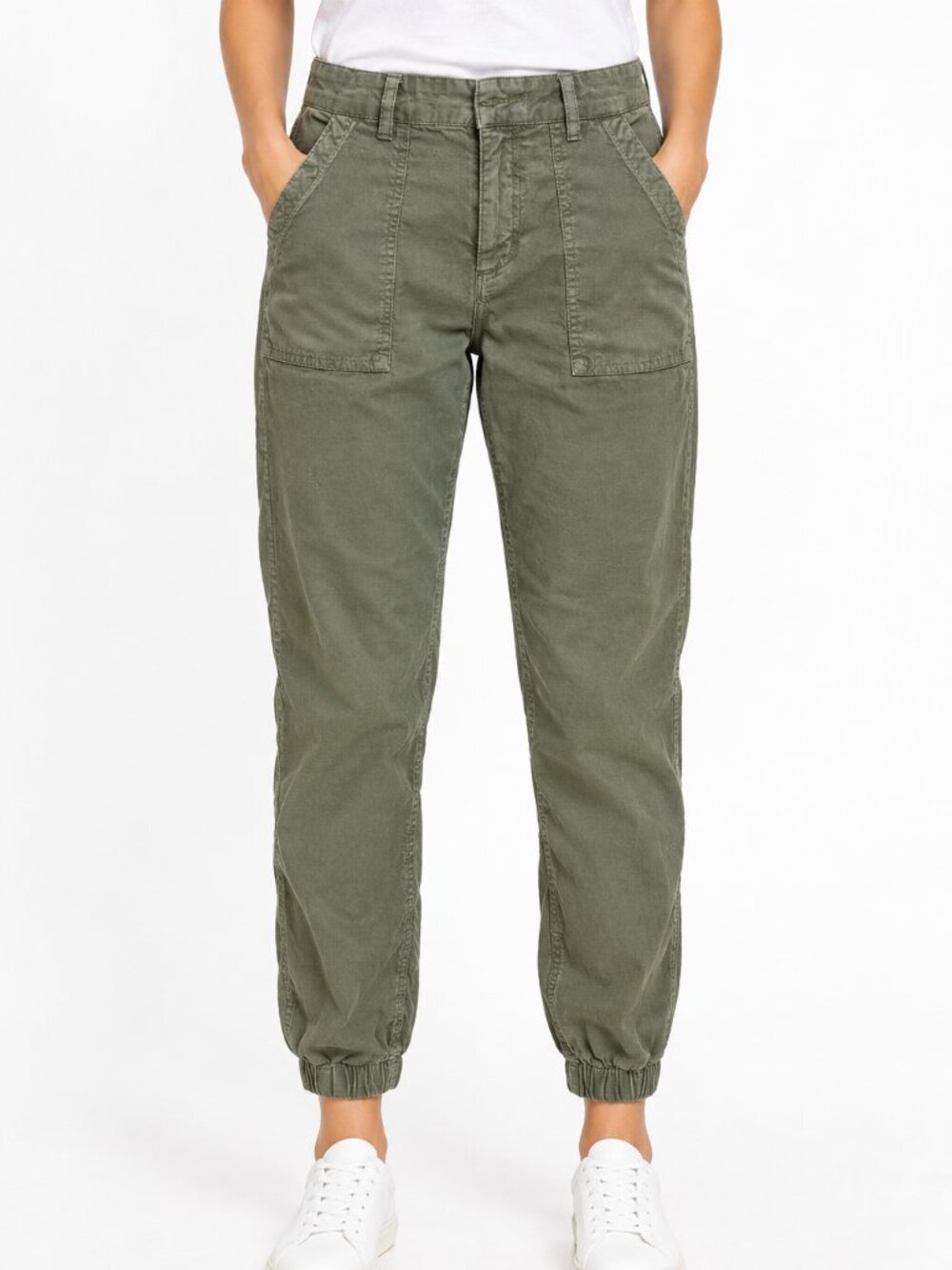 Frank & Eileen Jameson Olive Green Utility Joggers Size 8